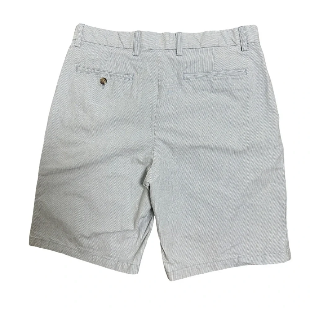Old Navy Ultimate Slim Shorts Mens 34 Blue White Stripe Stretch Twill